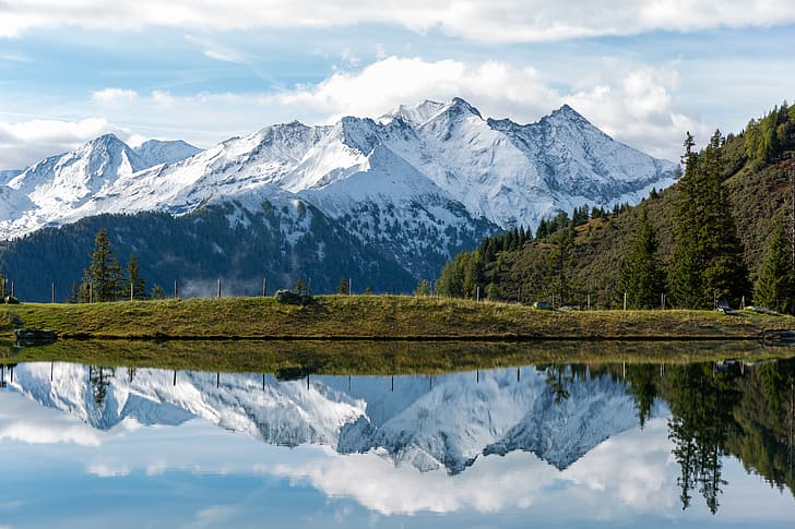 планински изглед, Австрия, природа, езеро, HD тапет