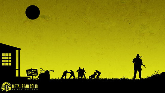 silhuett av soldater, Metal Gear, Metal Gear Solid: Peace Walker, konstverk, videospel, HD tapet HD wallpaper