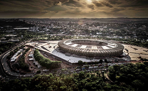 Stadion Brasil Piala Dunia FIFA 2014, Belo Horizonte, Brasil, Olahraga, Sepak Bola, FIFA, piala dunia, Stadion, brazil, 2014, Wallpaper HD HD wallpaper