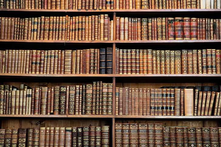 lotto di libri, legno, libri, biblioteca, copertina rigida, Sfondo HD