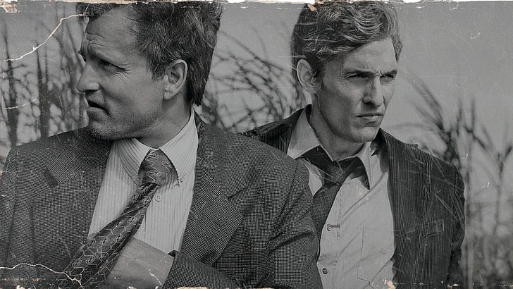 men's notched lapel suit jacket, True Detective, Woody Harrelson, Matthew McConaughey, HBO, HD wallpaper