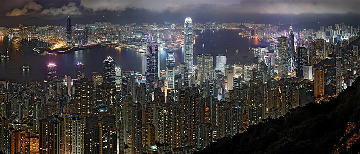 paysage urbain, Hong Kong, Fond d'écran HD