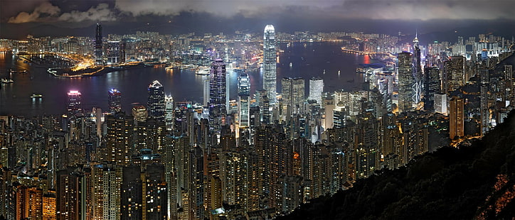 paisagem urbana, Hong Kong, HD papel de parede HD wallpaper