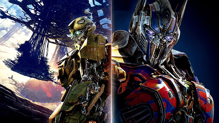 Bumblebee, Optimus Prime, Transformers: The Last Knight, HD wallpaper