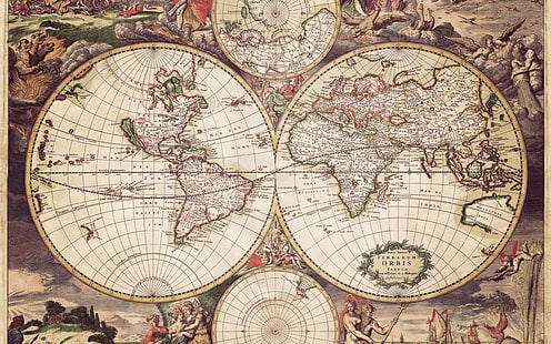 old world map painting, Old map, HD wallpaper HD wallpaper