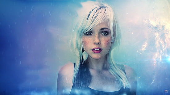 Blondine, Devon Jade, Gesicht, Sommersprossen, HD-Hintergrundbild HD wallpaper