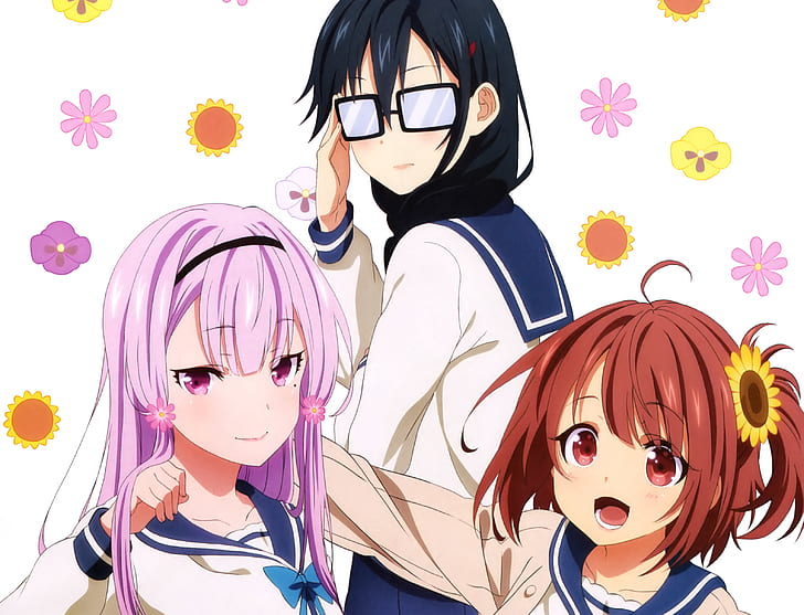 Anime, Erz wo Suki nano wa Omae dake ka yo, Aoi Hinata, Sakura Akino, Sumireko Sanshokuin, HD-Hintergrundbild