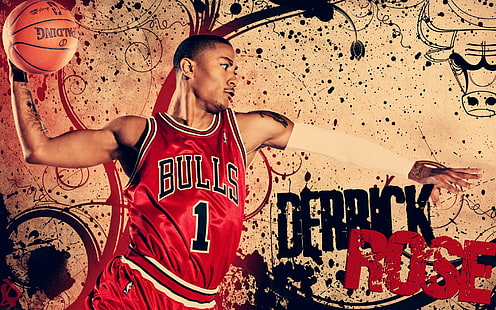 derrick rose, fundos de basquete, Chicago Bulls, baixar 3840x2400 derrick rose, HD papel de parede HD wallpaper