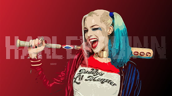 ภาพยนตร์, Suicide Squad, Artistic, Digital Art, Harley Quinn, Margot Robbie, วอลล์เปเปอร์ HD HD wallpaper