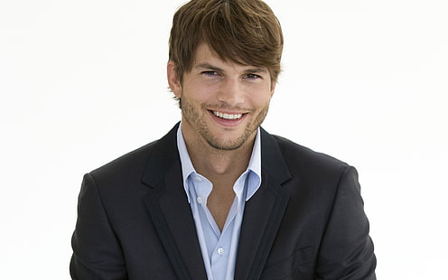 Simpatico Ashton Kutcher, giacca da uomo nera, celebrità di Hollywood, celebrità maschili, hollywood, attore, americano, Sfondo HD HD wallpaper