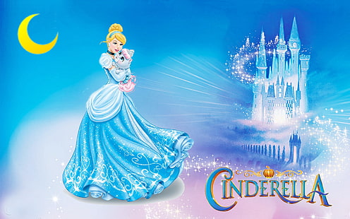 La Principessa Cenerentola adorabile cartone animato da favola Walt Disney Nuovo Desktop HD Wallpaper per telefoni cellulari Tablet e PC 1920 × 1200, Sfondo HD HD wallpaper
