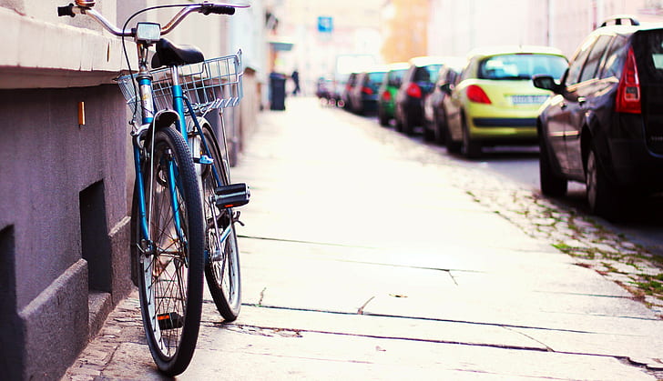 bike parking on the street, HD wallpaper