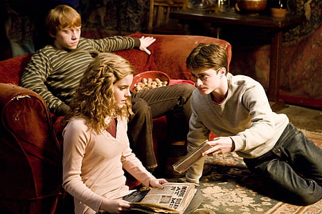 Хари Потър, Хари Потър и полукръвния принц, Хърмаяни Грейнджър, Рон Уизли, HD тапет HD wallpaper