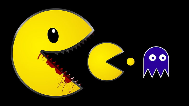 Pacman, dark humor, video games, HD wallpaper