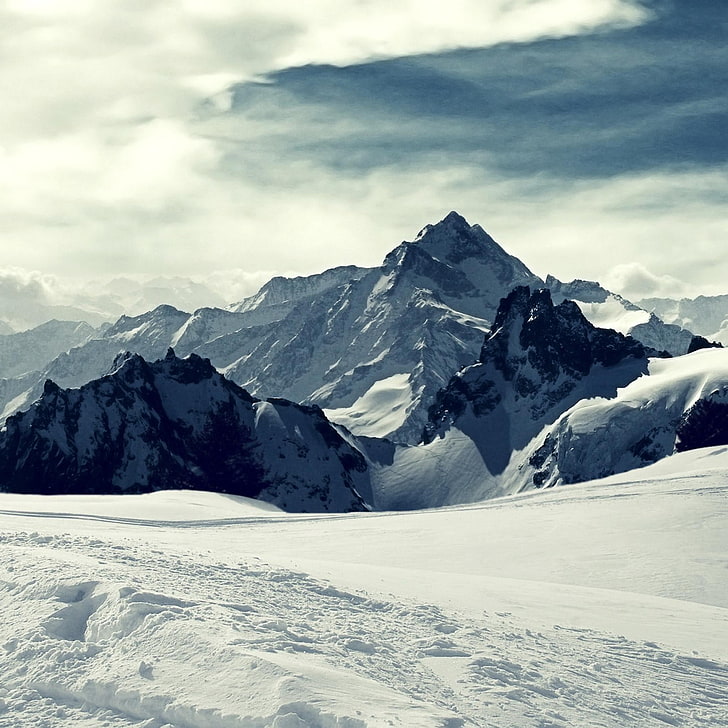 montagna ghiacciata, monte Everest, neve, paesaggio, natura, Sfondo HD