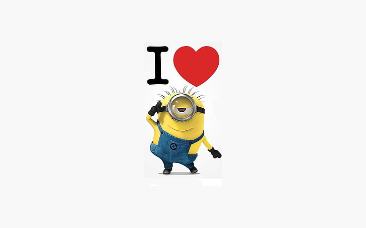 I Love Minion, Stuart minion, Kartun, Despicable Me, Minion, Wallpaper HD