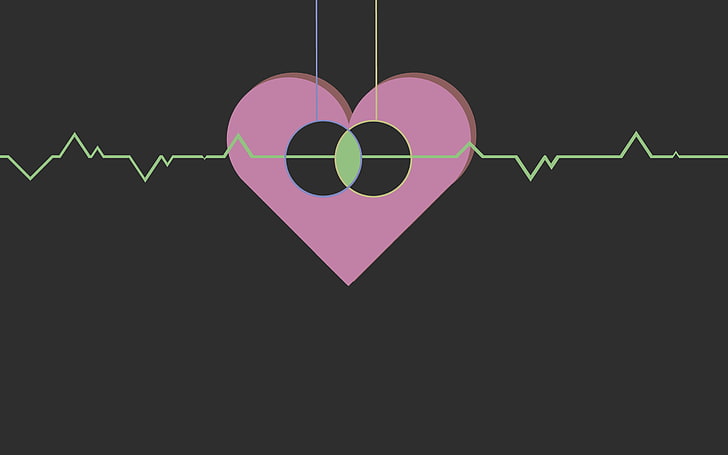 heart, heartbeat, minimalism, digital art, simple background, HD wallpaper