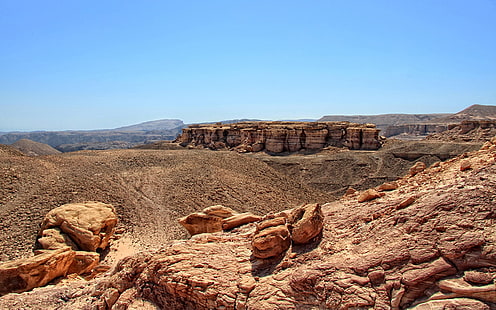 formación rocosa marrón, sinaí, egipto, montañas, desierto, arena, piedras, cañones, Fondo de pantalla HD HD wallpaper