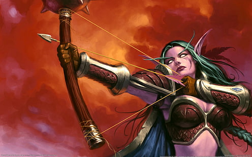 Warcraft, Elfen, Videospiele, World of Warcraft, Fantasy-Mädchen, Bogenschütze, Fantasy-Kunst, HD-Hintergrundbild HD wallpaper