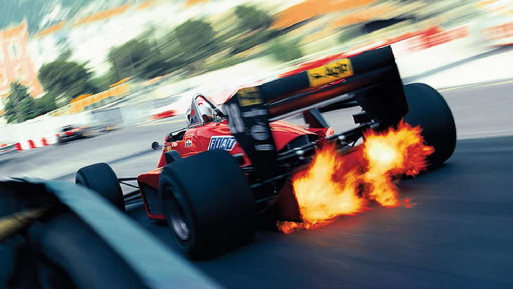 F1, Formule 1, Formule 1, Ferrari, Ferrari F1, vitesse, feu, sport, roue, voiture, Fond d'écran HD