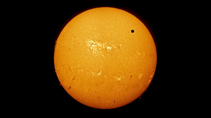 rund orange frukt, utrymme, sol, Venus, astronomi, HD tapet