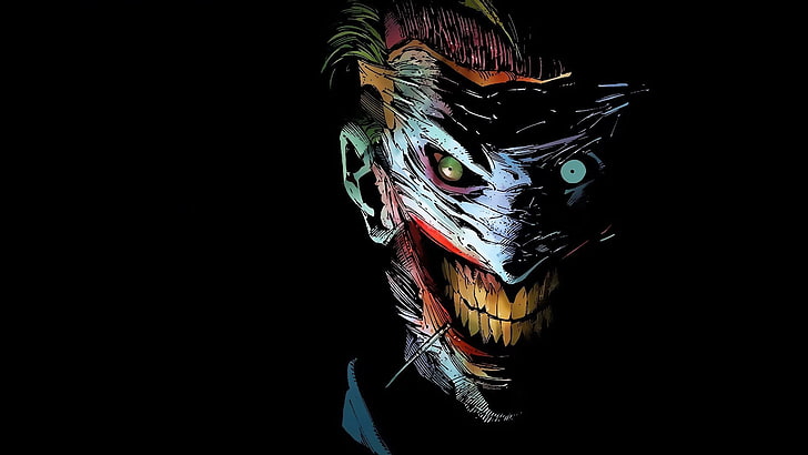The Joker digital wallpaper, Comics, Joker, Artistic, Creepy, DC Comics, Dark, HD wallpaper