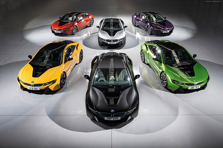 collezione individuale di colori, BMW i8, supercar, Sfondo HD