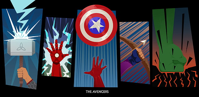 Халк, Железный Человек, Капитан Америка, Тор, Мстители, Соколиный Глаз, HD обои HD wallpaper
