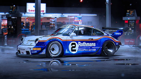 Auto da corsa Porsche 911 di notte, Porsche, 911, Race, Car, Night, Sfondo HD HD wallpaper