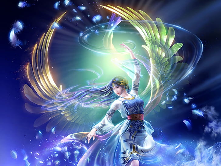 Fantasy Angel Of Light Desktop Background, HD tapet