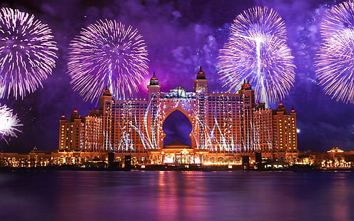 Atlantis The Palm Hotel, Dubai, Palm Jumeirah, luxury, resort, HD wallpaper HD wallpaper