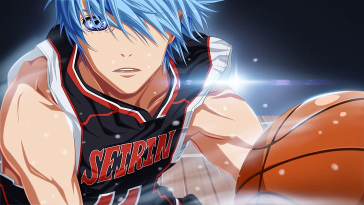 Anime, Basket-ball de Kuroko, Basketball, Yeux bleus, Cheveux bleus, Fond d'écran HD