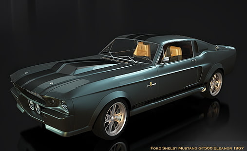 Ford Shelby Mustang Eleanor, 1967, Artistic, 3D, 3dart, ford, shelby, eleanor, cars, mustang, HD wallpaper HD wallpaper