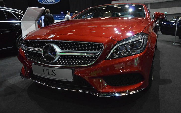 rojo Mercedes-Benz CLS-class, coche, Mercedes-Benz, Mercedes-Benz CLS, coches rojos, Fondo de pantalla HD