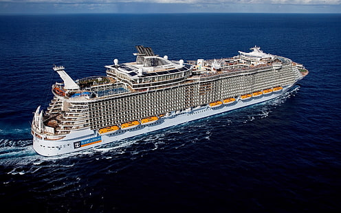 ship, cruise ship, sea, water, Harmony of the Seas, HD wallpaper HD wallpaper
