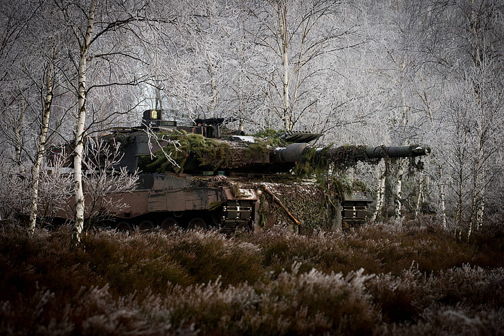 tank, Leopard 2, Bundeswehr, swamp, military, vehicle, HD wallpaper