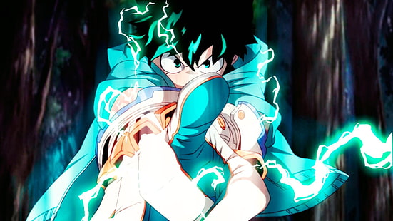 Anime, My Hero Academia, Boy, Green Eyes, Green Hair, Izuku Midoriya, HD wallpaper HD wallpaper