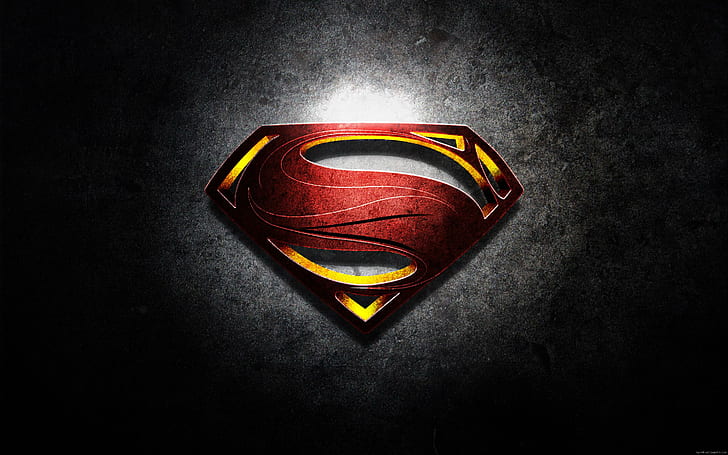 Супермен човек от стомана лого, логото на човек-паяк, супермен, филм, лого, чудо, герои, HD тапет
