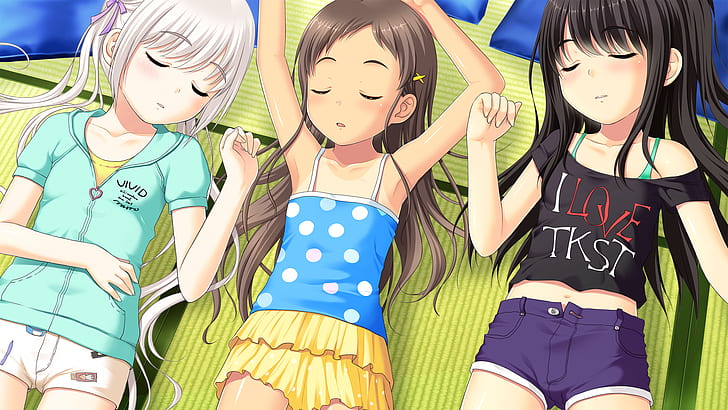Shoujo Ramune, Komako Semenovich, Chie Sayama, loli, sedang tidur, Wallpaper HD
