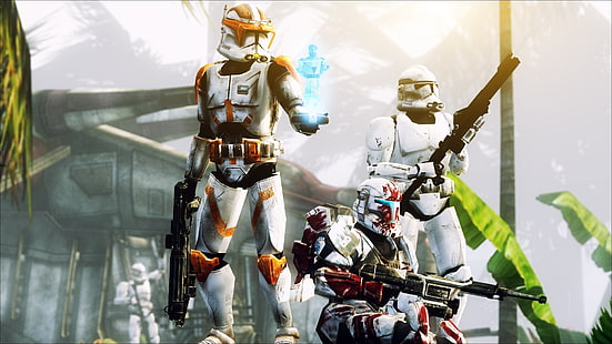 جنود استنساخ حرب النجوم ، الهجوم ، حرب النجوم ، حرب النجوم: The Clone Wars ، اللآلئ ، Stormtrooper ، Clone Commander Cody ، حروب الاستنساخ، خلفية HD HD wallpaper