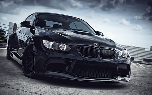 BMW M3 black car, black bmw m series, BMW, Black, Car, HD wallpaper HD wallpaper