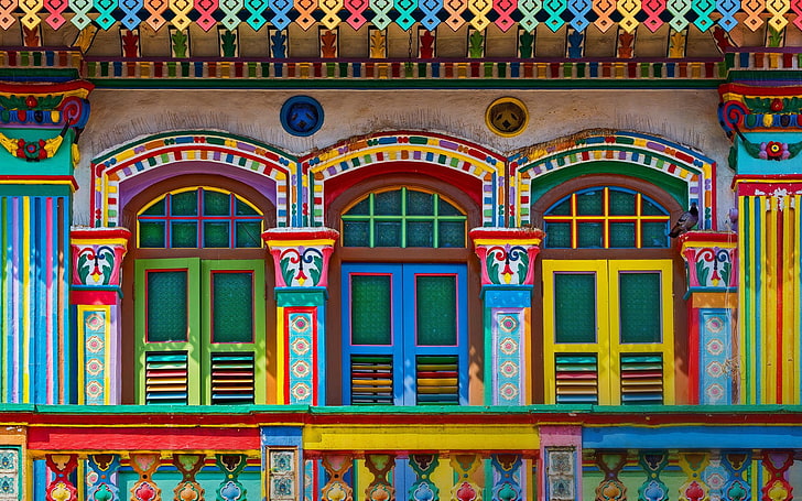 مباني، مباني، ملون، ألوان، واجهة، الهند، صنع الإنسان، خلفية HD