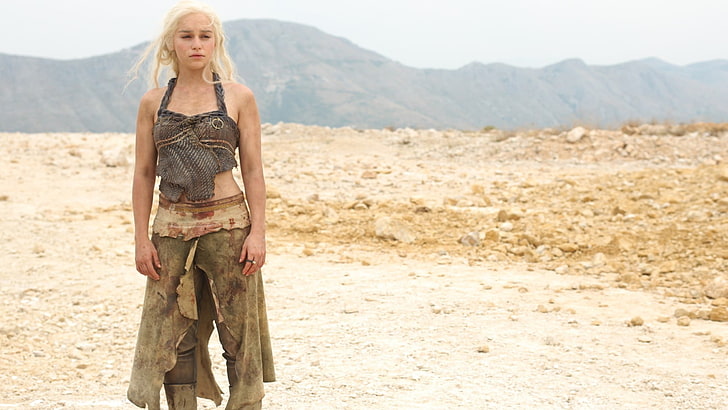 women's black halter-neck top, Daenerys Targaryen, Game of Thrones, Emilia Clarke, HD wallpaper