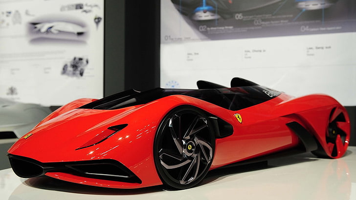 Ferrari, Ferrari Eternita, czerwone samochody, pojazd, Tapety HD