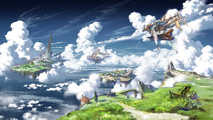 Anime, Granblue Fantasy, Cloud, Floating Island, Ship, Sky, HD wallpaper |  Wallpaperbetter