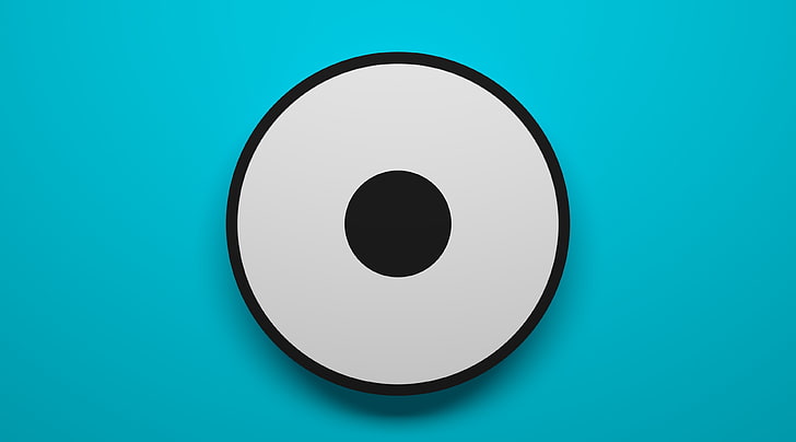 Blue Eye, round black and white circles illustration, Funny, edothekid, eye, blue, circle, round, cartoon, blender, 3d, HD wallpaper