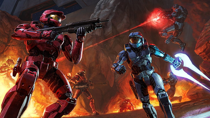 Halo fond d'écran numérique, Halo, Spartans, fusil de chasse, Fond d'écran HD