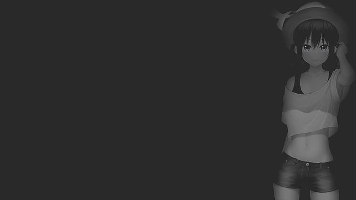 アニメ マンガ アニメの女の子 イラスト ファンアート モノクロ ミニマリズム 暗い背景 エッチ エロティックアート Hdデスクトップの壁紙 Wallpaperbetter