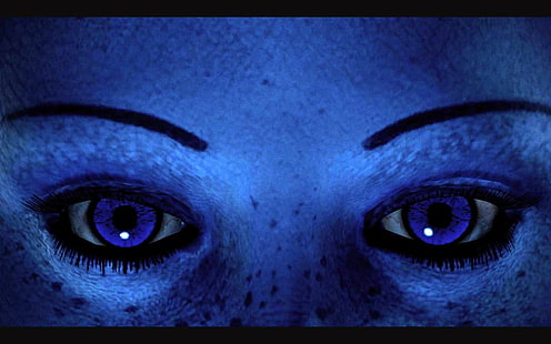 mata seseorang, Liara T'Soni, kulit biru, Mass Effect, video game, Wallpaper HD HD wallpaper