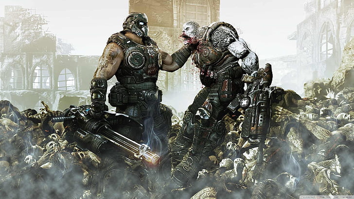 Gears of War 3 HD, 3d игрална сцена, Gears, War, HD, HD тапет